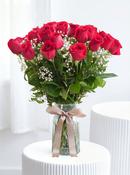 Birthday 24 Long Stem Red Roses - Vase image
