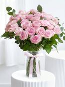 36 Long Stem Pink Roses - Vase image