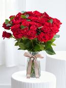 36 Long Stem Red Roses - Vase image