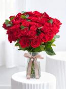 36 Long Stem Red Roses - Vase