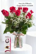 12 Long Stem Red Roses - Vase image