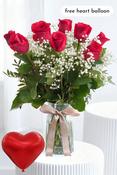 Long Stem Red Roses in a Vase image