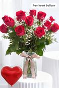Long Stem Red Roses in a Vase
