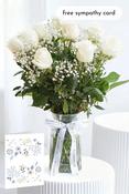 Sympathy 12 White Roses - Vase image
