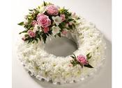 White and Pink Sympathy Wreath Standard image