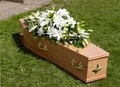 White Orential Lily Funeral Casket Decoration Deluxe image