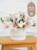 White Roses and Pink Lily Hatbox Free Upgrade image