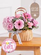 Baby Girl Sweetheart - Basket (Complimentary Baby Girl Balloon)