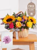 Colour Burst Basket with Free Occasion Card