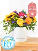 Baby Boy Colour Burst - Hatbox (Complimentary Baby Boy Balloon)