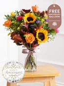 Anniversary Autumn Charm - Vase with Free Anniversary Balloon