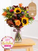 Birthday Autumn Charm - Vase (Complimentary Birthday Balloon)