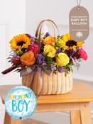Baby Boy Autumn Charm - Basket  (Complimentary Baby Boy Balloon)