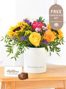 Thank You Colour Burst - Hatbox with Free Chocolate Set