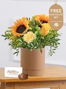 Thank You Sunny Flower - Hatbox with Free Chocolate Set image