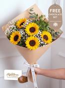Sunflower Charm Bunch with Free Chocolate Set image