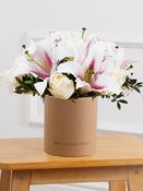 White Roses and Pink Lily - Hatbox image