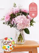 Peony Sweetheart - Vase with Free Get Well Balloon