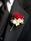 Ruby Rose &amp; Orchid Buttonhole image