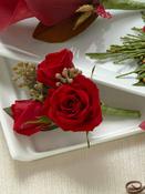 Red Spray Rose Boutonniere image