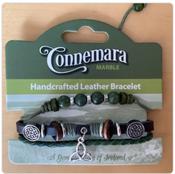 Connemara Marble - Knot Charm Leather Bracelet image