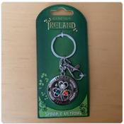 Keyring - Crystal Tri-Colour Shamrock Spinner