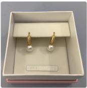 Knight &amp;amp; Day - Pink Box Pearl Crystal Earrings image