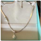 Knight And Day Silver Faux Pearl Necklace image