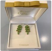 Maureen O’Hara  Jewellery - Leaf Earrings Peridot Gold image