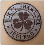 Wooden Coaster - Lucky Shamrock image