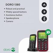 Doro 1380 Dual SIM Mobile Phone – Large Buttons, Assistance Button &amp; Long Battery Life - RED image