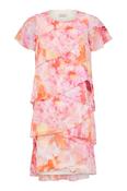 GODSKE pink print layered dress