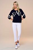 I'CONA Navy Print Sweatshirt