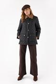 FRANDSEN Black Jacket with Tan Collar.