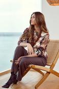 SUNDAY Abstact Brown Print Top