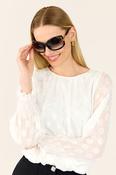 MOLLY JO White Blouse with Gold Applique image