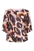 MOLLY JO Pink and Black Pattern Top image