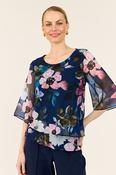MOLLY JO Blue Floral Print Top image