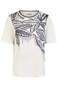 LEBEK Navy and  Off White Palm Print Top image