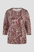 LEBEK Berry Coloured Snake Print Top