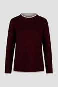 LEBEK Dark Berry Sweater with Stone Trim image