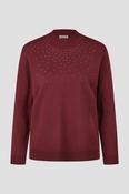 LEBEK Berry Rhinestone Sweater