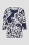 LEBEK Navy Paisley Print Top image