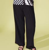 ORA black pleated wave trousers image