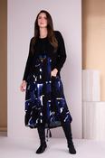 ORA Black and Royal Print Dress image