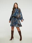 MAT Brown and Teal Print Tunic/Dress