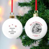 Personalised 1st Christmas Photo Upload Bauble - ForYou.ie image