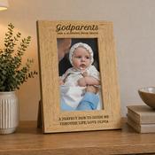 Personalised Godparents 6x4 Wooden Photo Frame - ForYou.ie