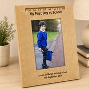 Personalised Oak Finish 6x4 My First Day At School Photo Frame - ForYou.ie image