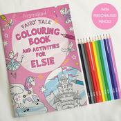 Personalised Princess &amp; Unicorn Colouring Book with Pencil Crayons - ForYou.ie image